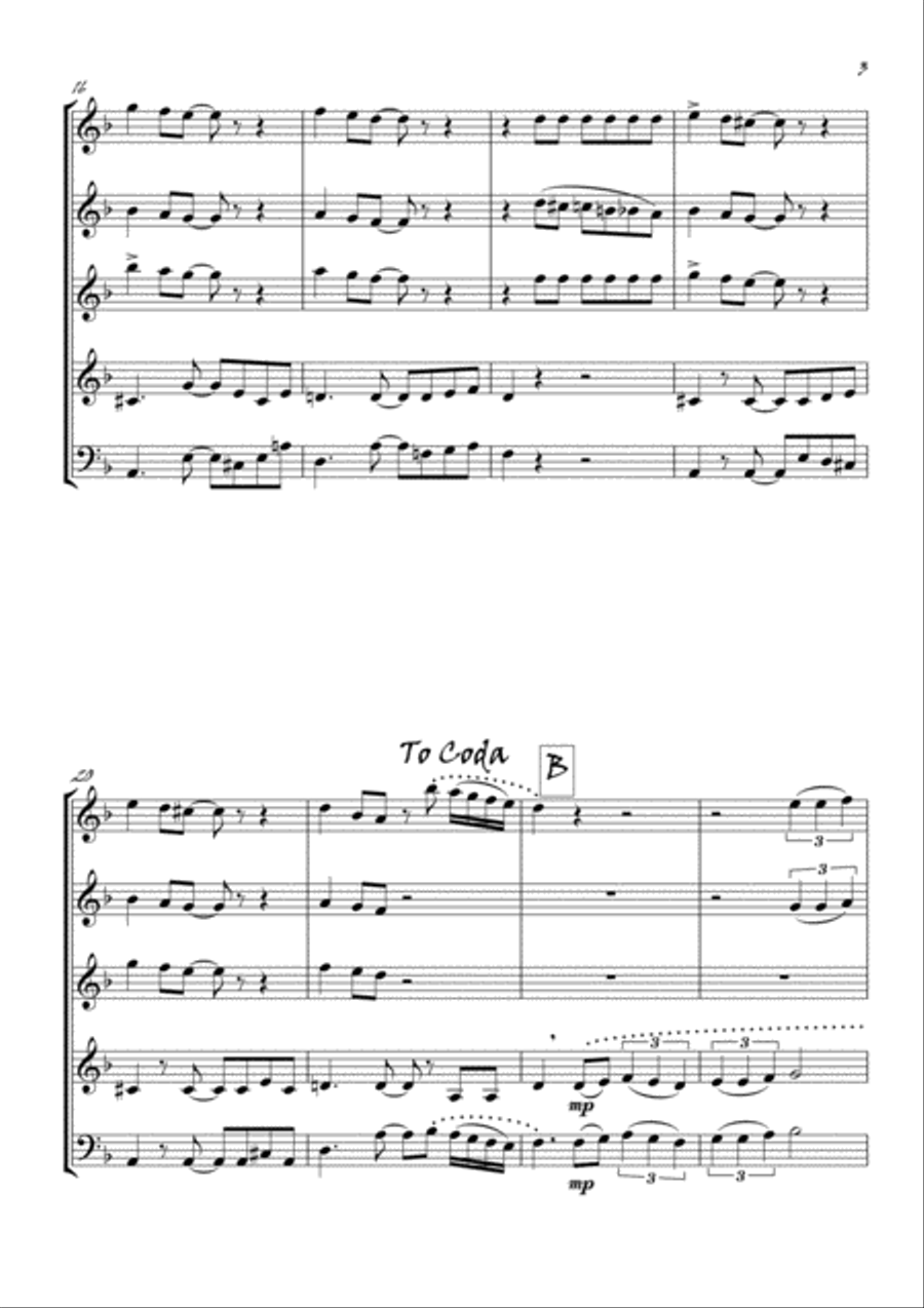 Sway (Quien Sera) Woodwind Quintet scores gallery preview page 4