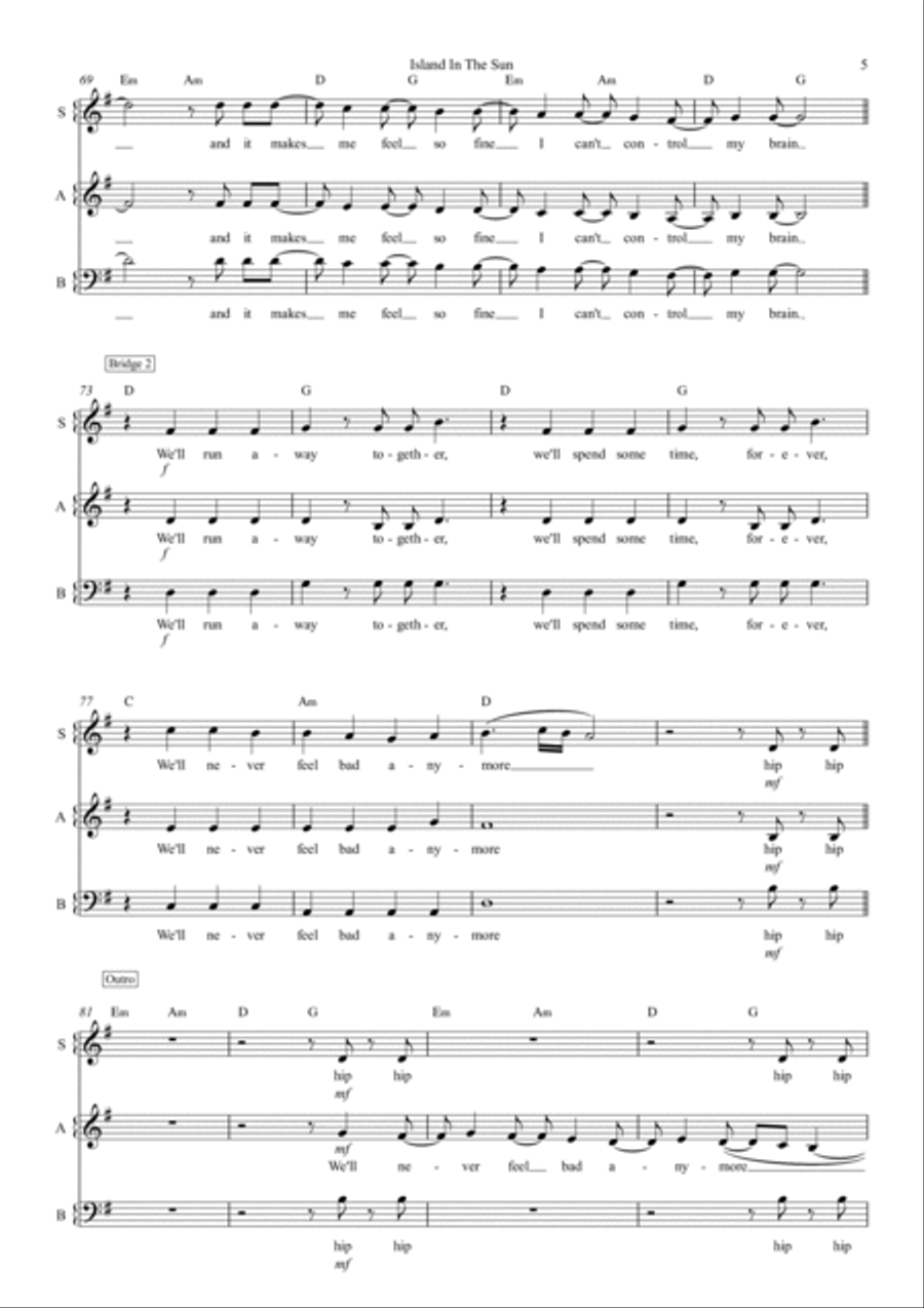 Island In The Sun Island In The Sun 3-Part scores gallery preview page 5