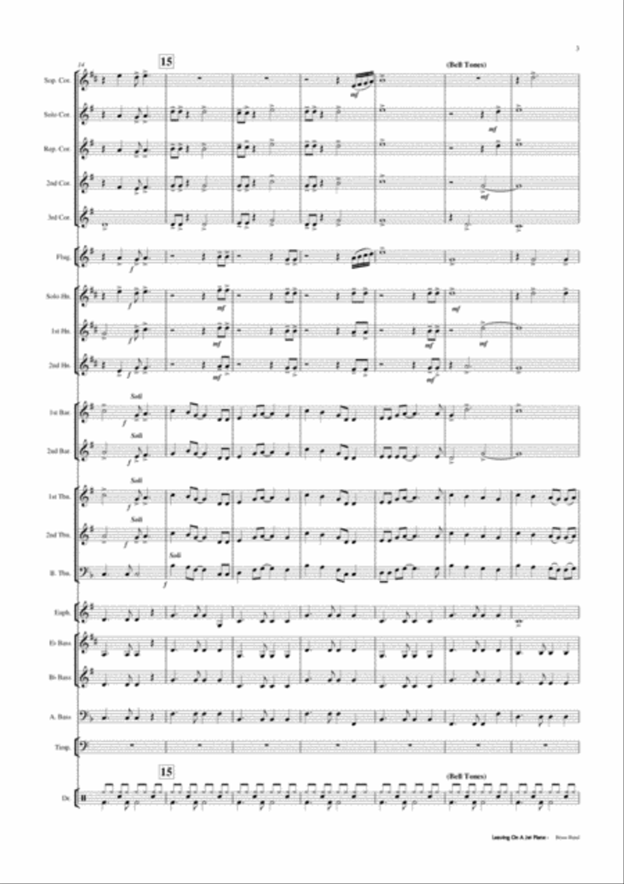 Leaving On A Jet Plane Brass Ensemble scores gallery preview page 4