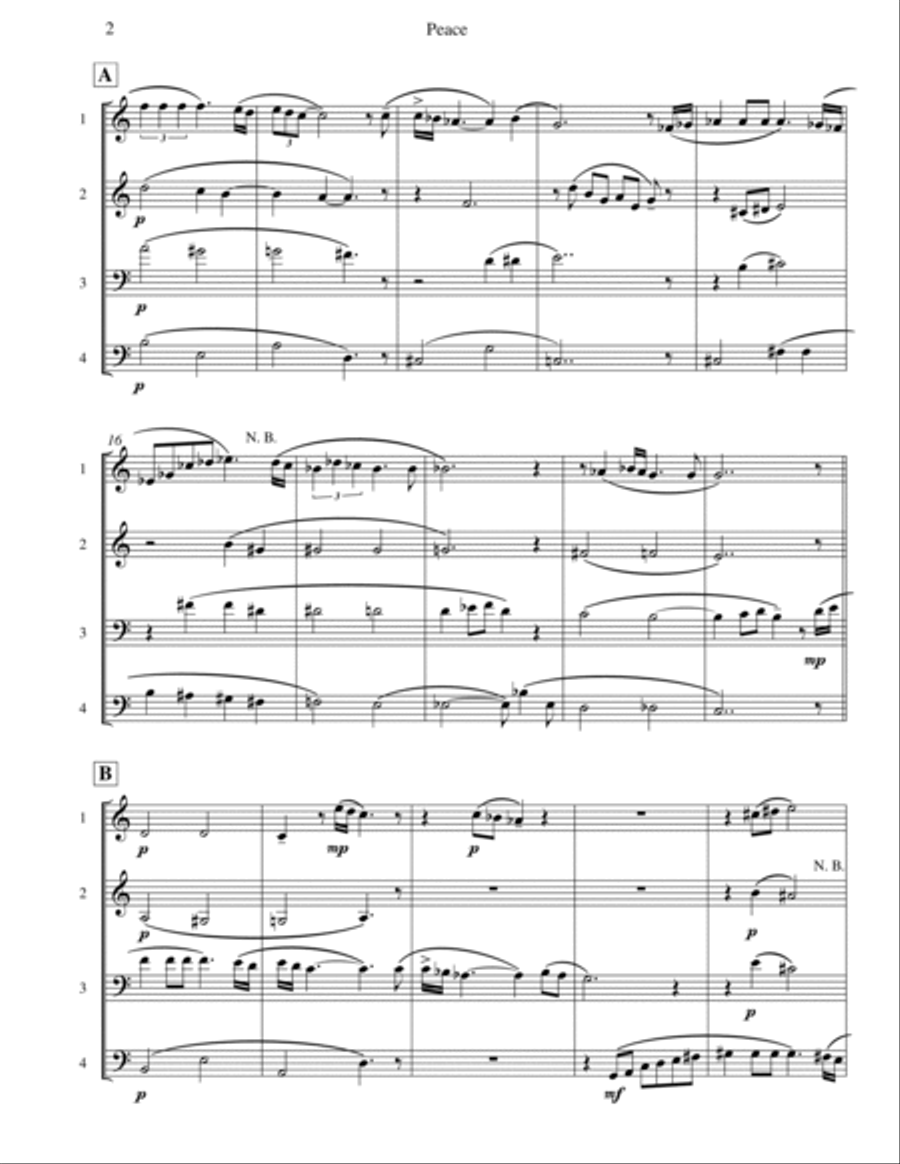 Peace Brass Quartet scores gallery preview page 3