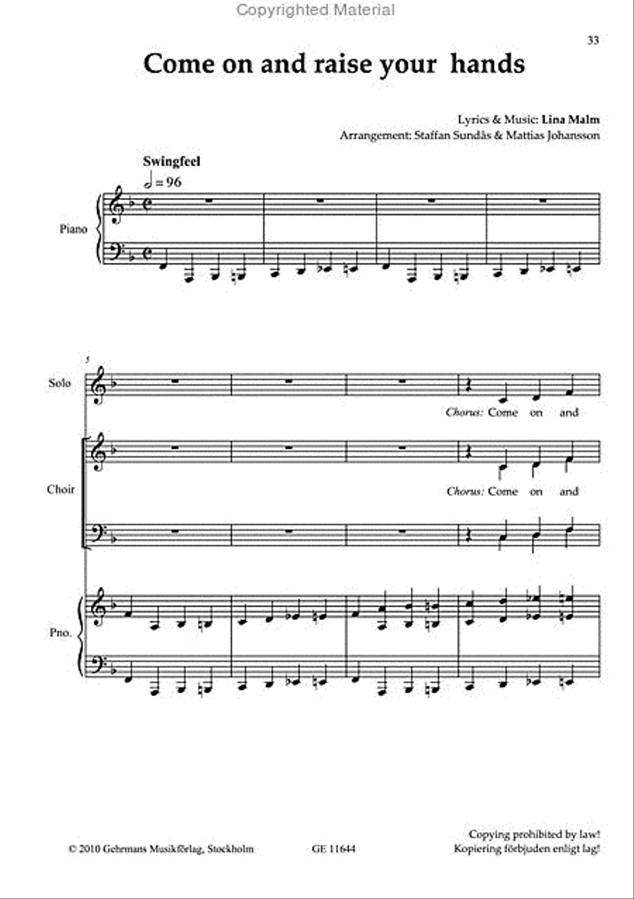 Yes, I'm coming home 4-Part scores gallery preview page 8