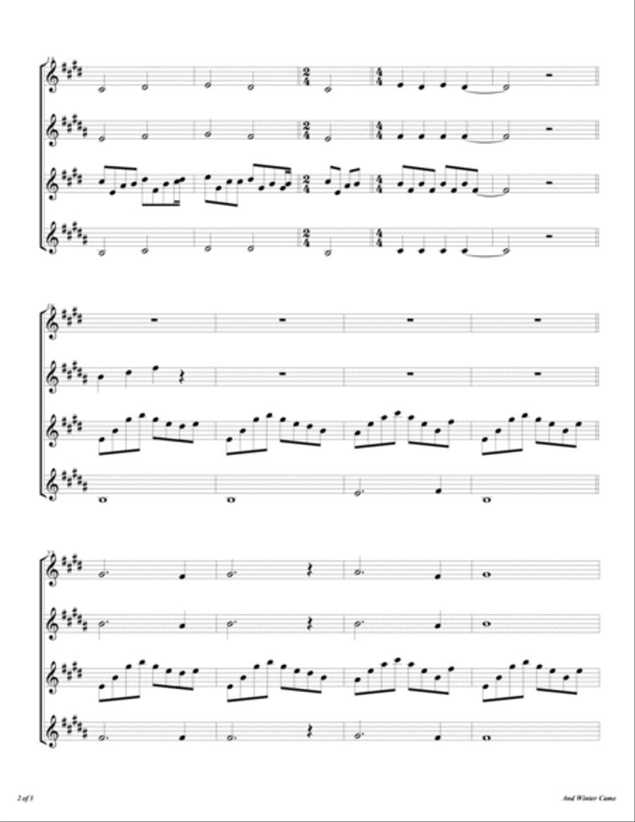 And Winter Came And Winter Came Woodwind Quartet scores gallery preview page 3
