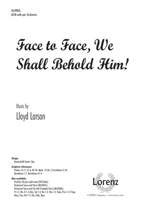 Book cover for Face to Face, We Shall Behold Him!