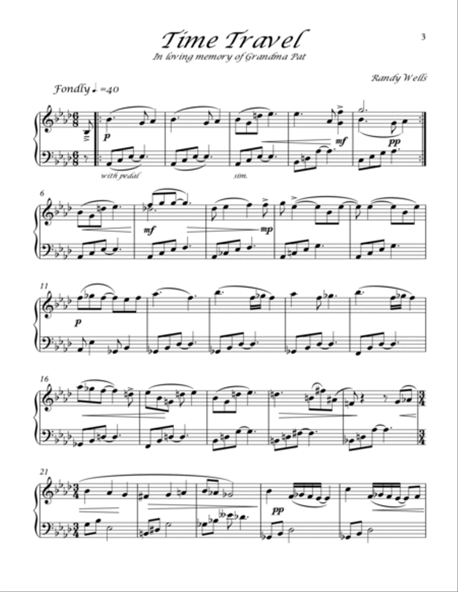 Time Travel Piano Solo scores gallery preview page 3