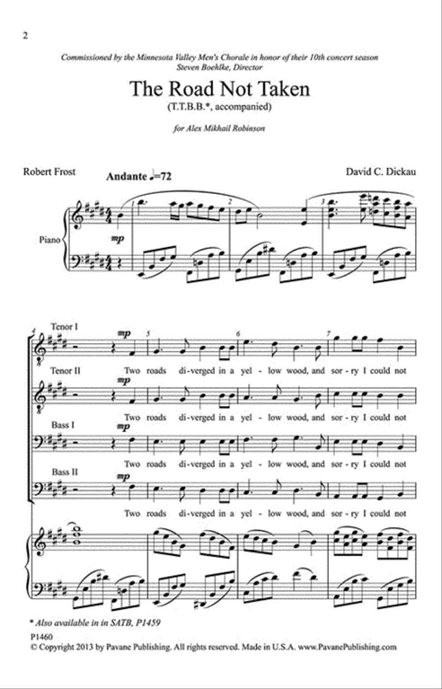 The Road Not Taken TTBB scores gallery preview page 2