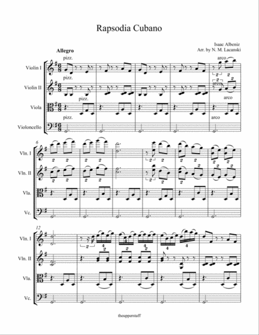 Rapsodie Cubano Rapsodie Cubano String Quartet scores gallery preview page 2