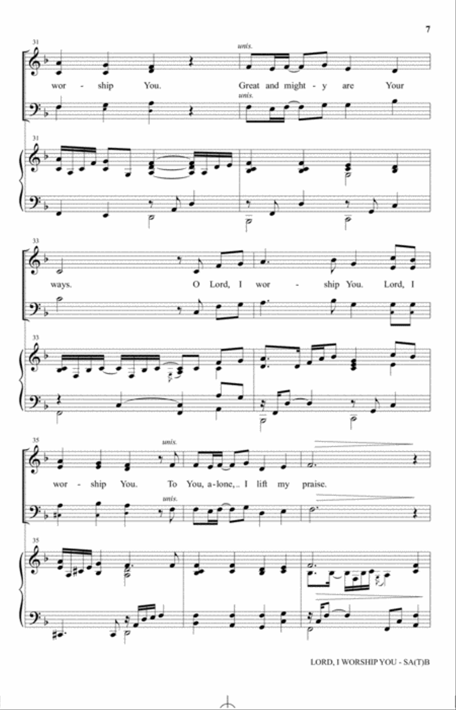 Lord, I Worship You Lord, I Worship You 4-Part scores gallery preview page 6
