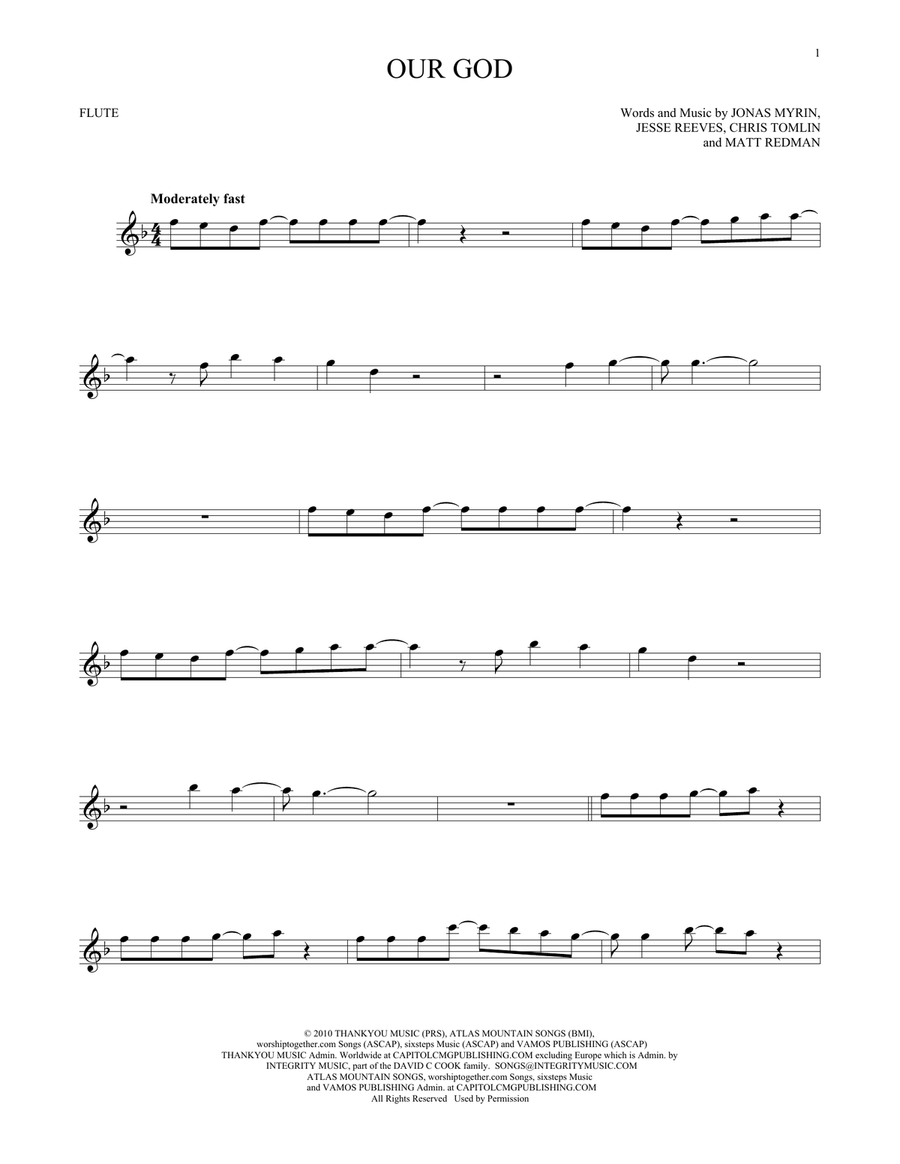 Our God Our God Flute Solo scores gallery preview page 1