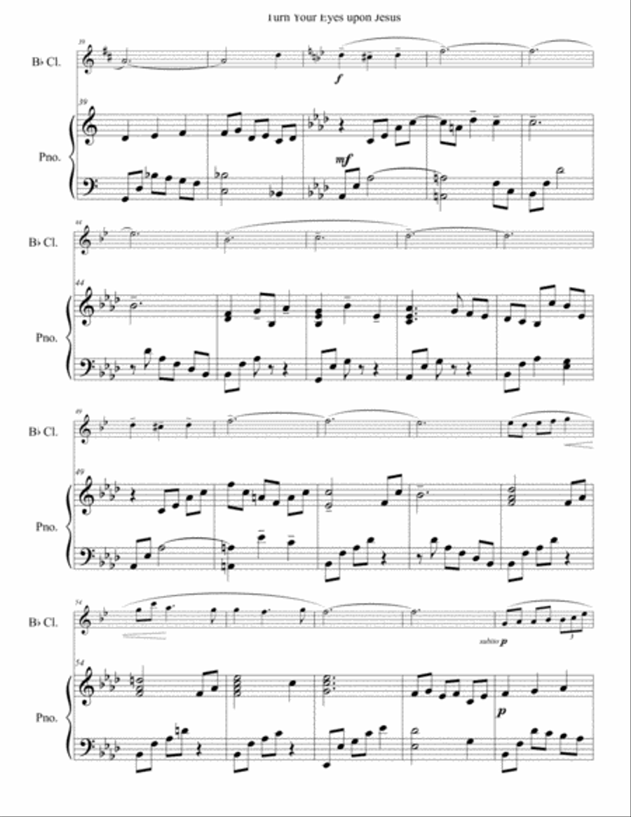 Turn Your Eyes upon Jesus Clarinet scores gallery preview page 3