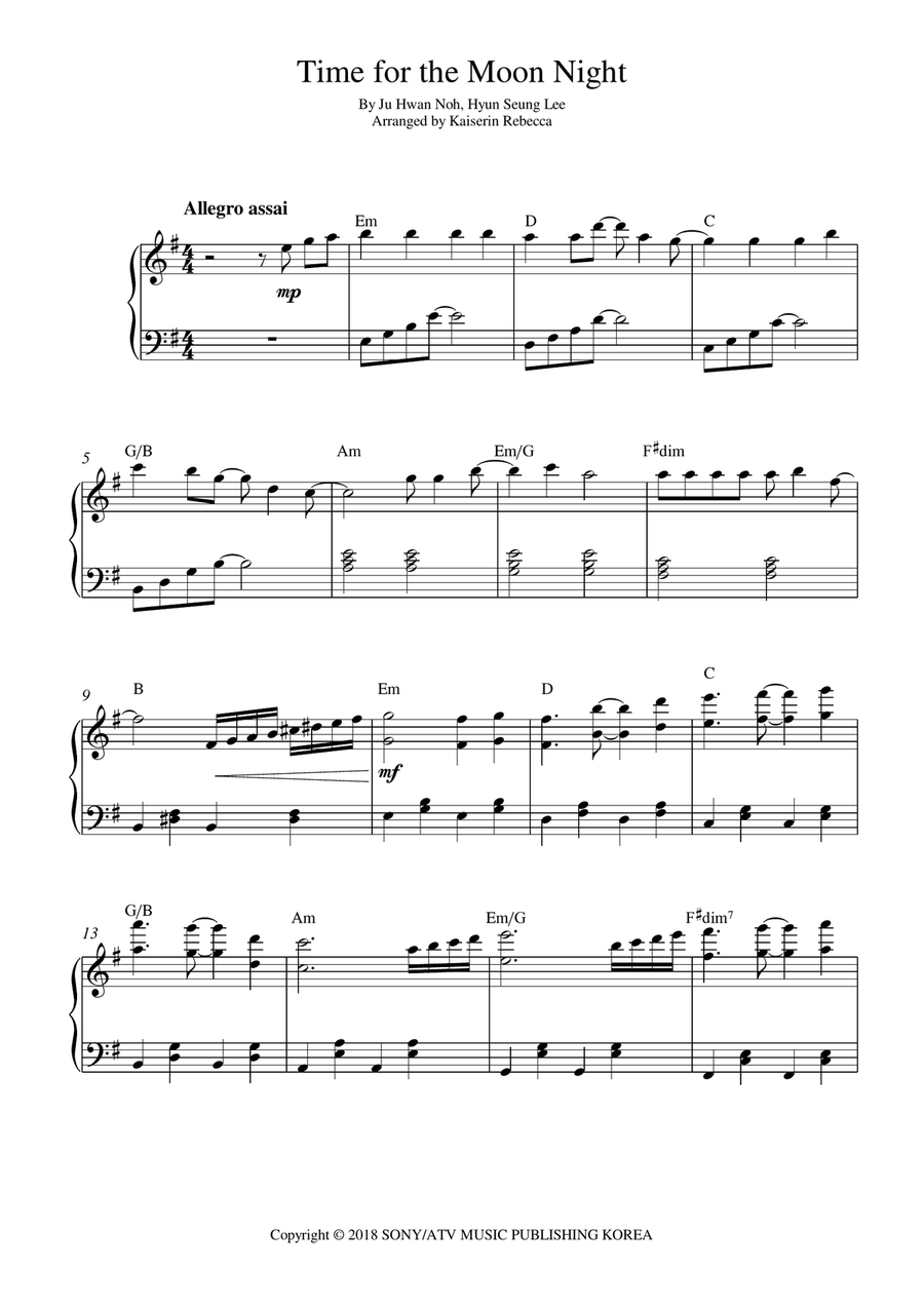Time For The Moon Night Piano Method scores gallery preview page 1