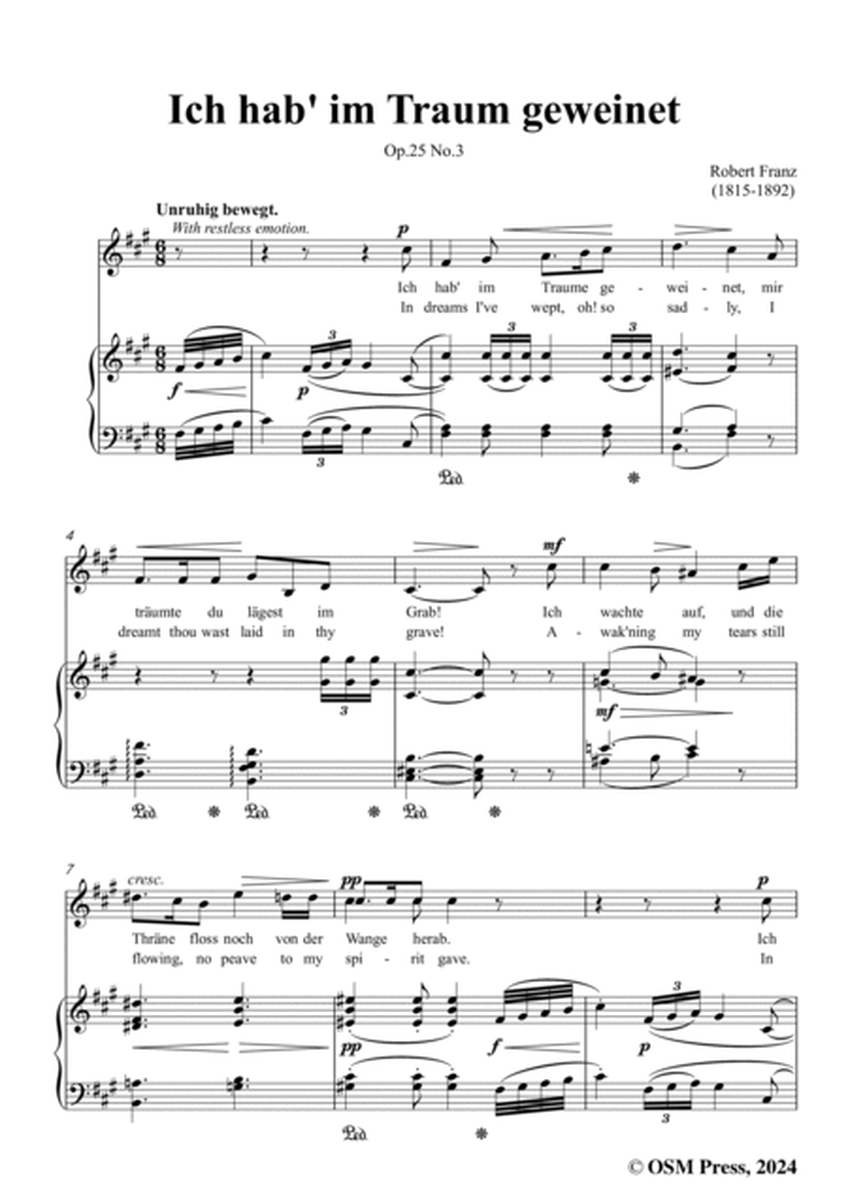R. Franz-Ich hab im Traum geweinet,in f sharp minor,Op.25 No.3