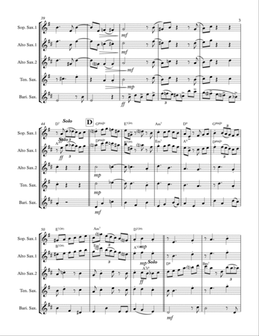 The Christmas Waltz Saxophone Quartet scores gallery preview page 4