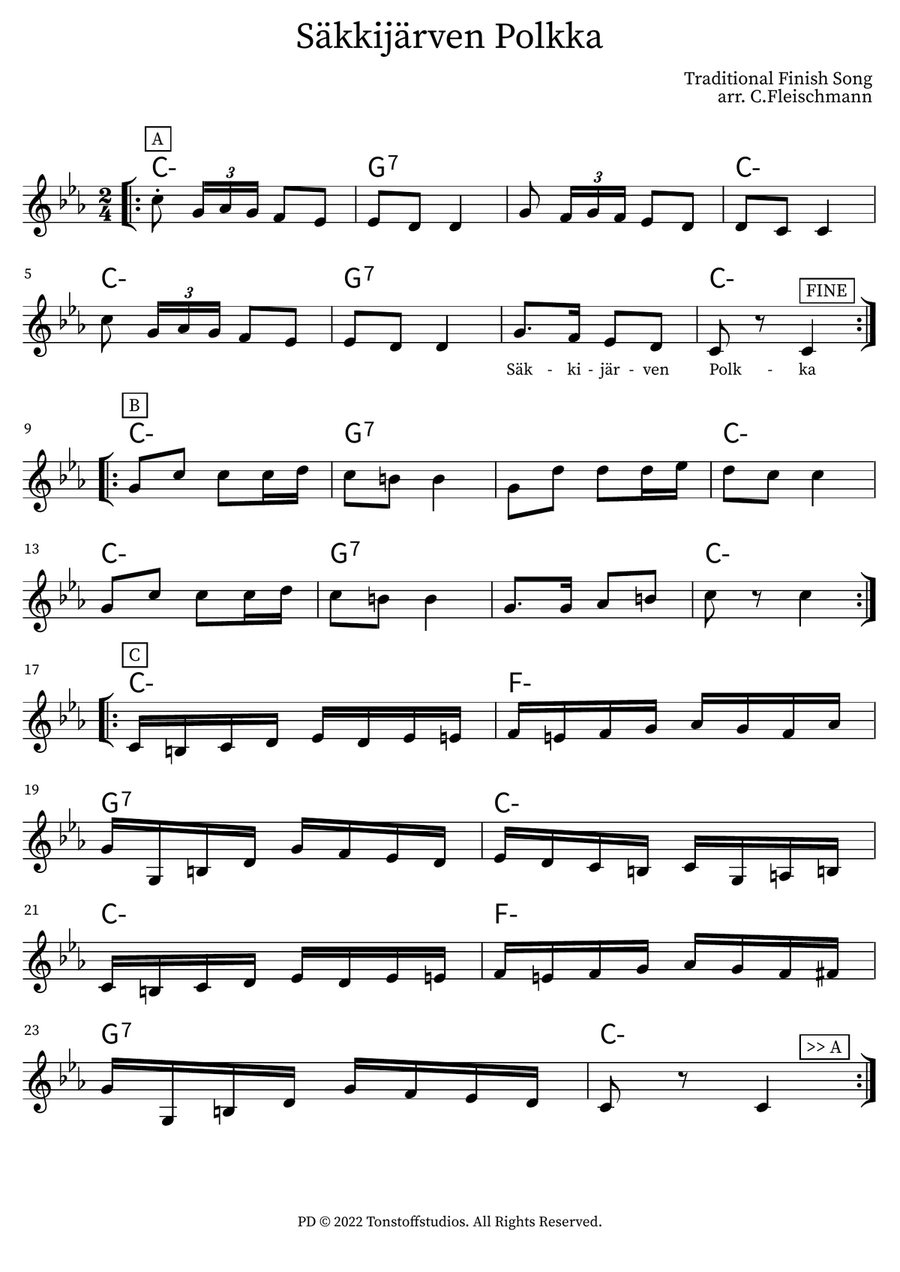 Säkkijärven Polkka Säkkijärven Polkka Piano scores gallery preview page 1