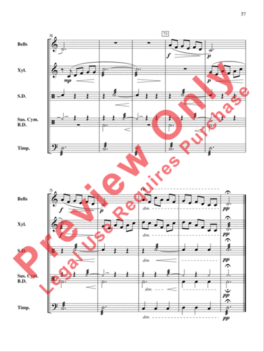 The Anthony J. Cirone Intermediate Percussion Ensemble Collection Percussion Ensemble scores gallery preview page 58