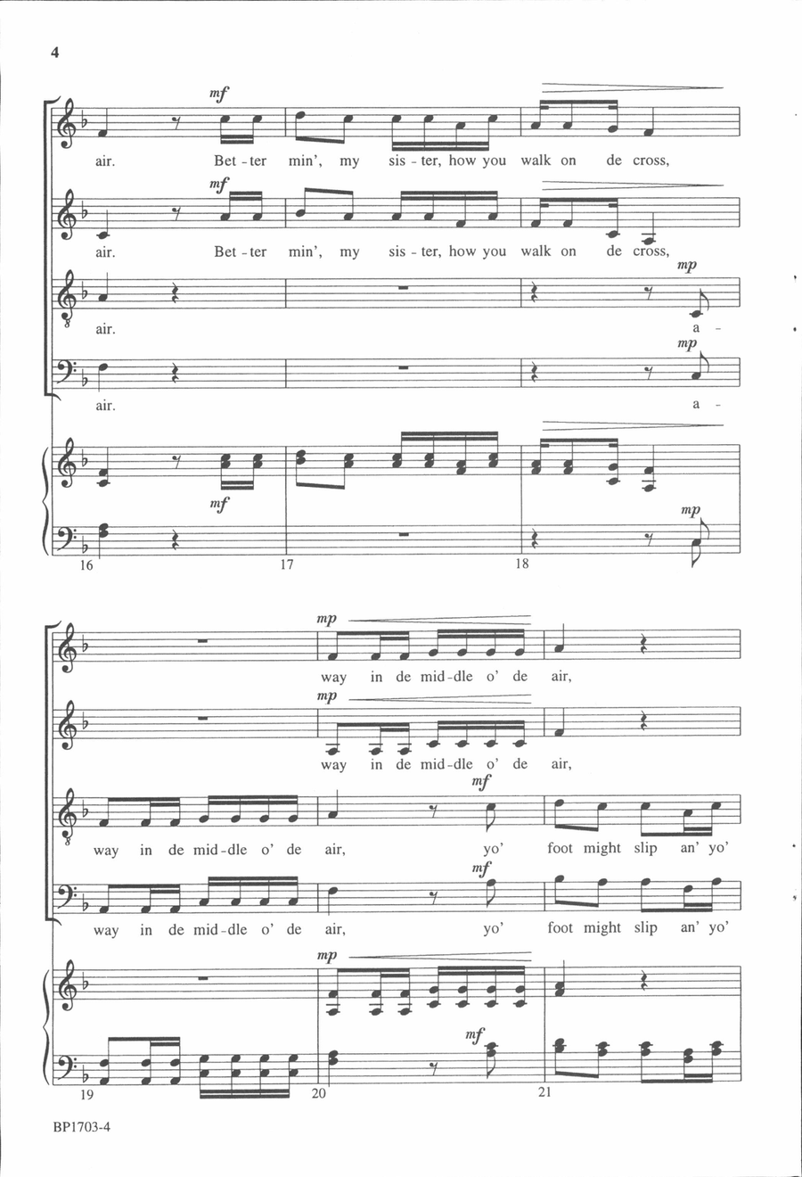 Ezekiel Saw the Wheel - SATB 4-Part scores gallery preview page 4