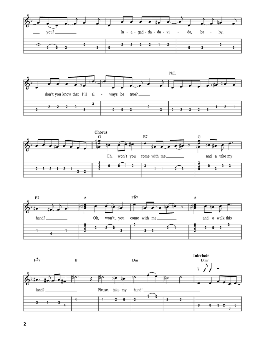 In-A-Gadda-Da-Vida Acoustic Guitar scores gallery preview page 2