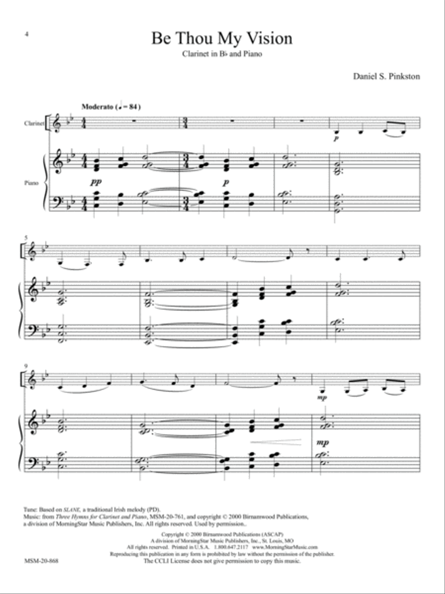 Ten Pieces for Clarinet and Keyboard Clarinet Solo scores gallery preview page 3
