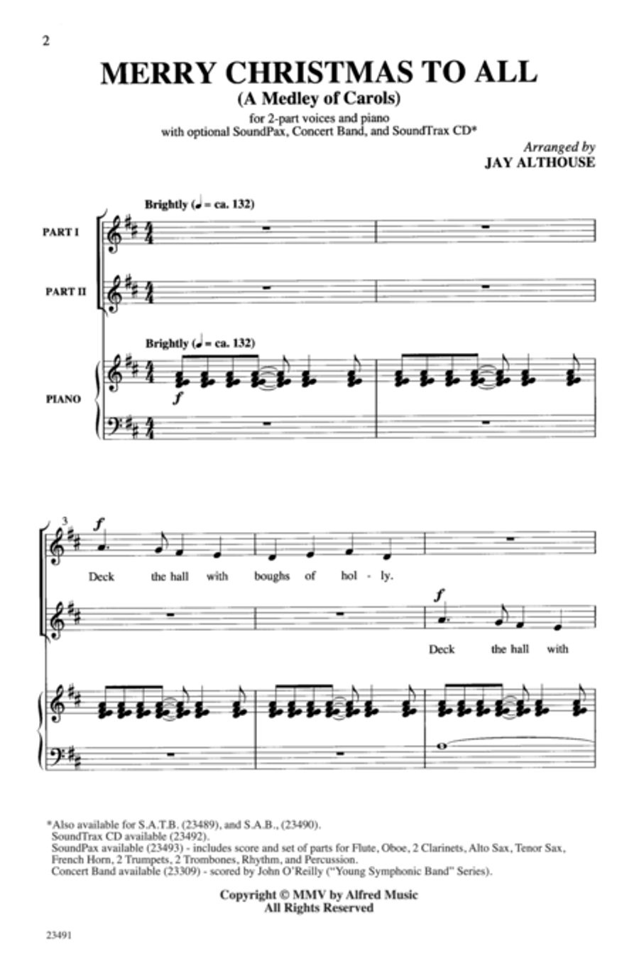 Merry Christmas to All 2-Part scores gallery preview page 2