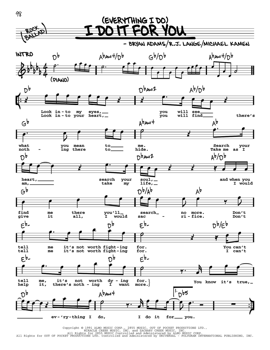 (Everything I Do) I Do It For You Voice scores gallery preview page 1