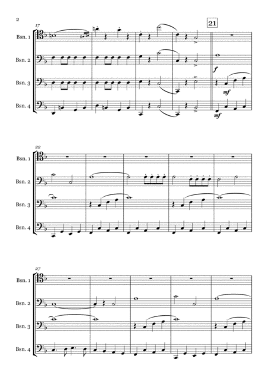 The Thunderer (for Bassoon Quartet) Woodwind Quartet scores gallery preview page 2