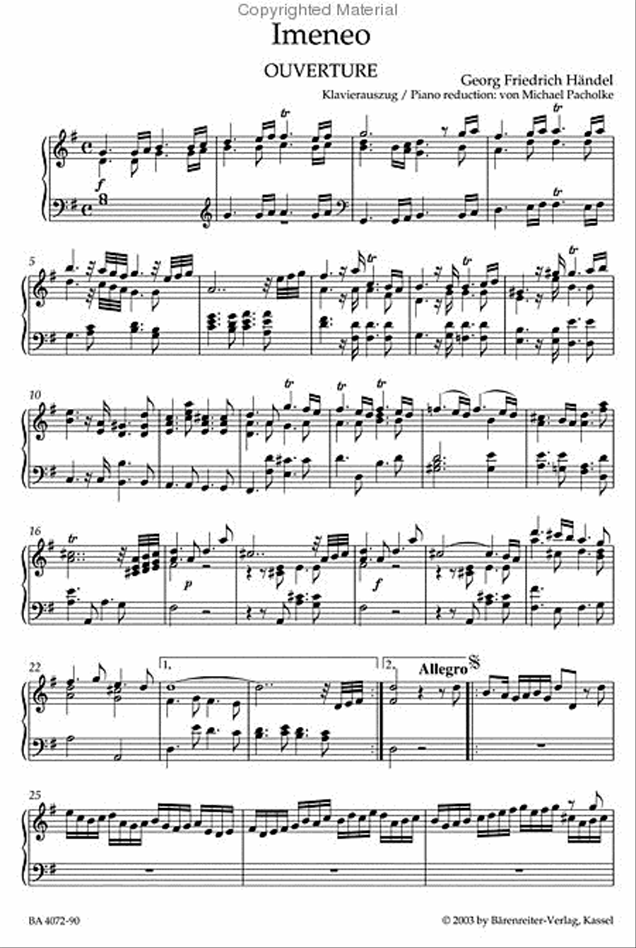 Imeneo HWV 41 Mixed Choir scores gallery preview page 3