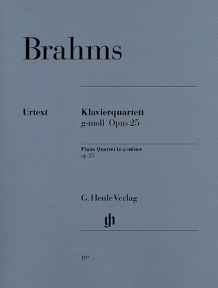 Book cover for Piano Quartet G minor Op. 25