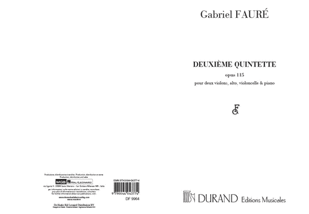 Deuxieme Quintette, Opus 115