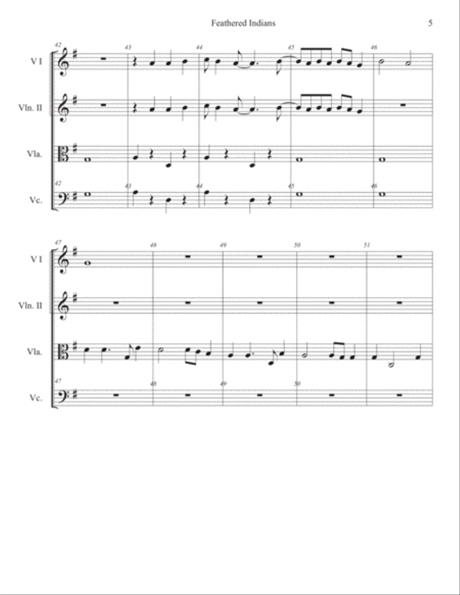 Feathered Indians String Quartet scores gallery preview page 5