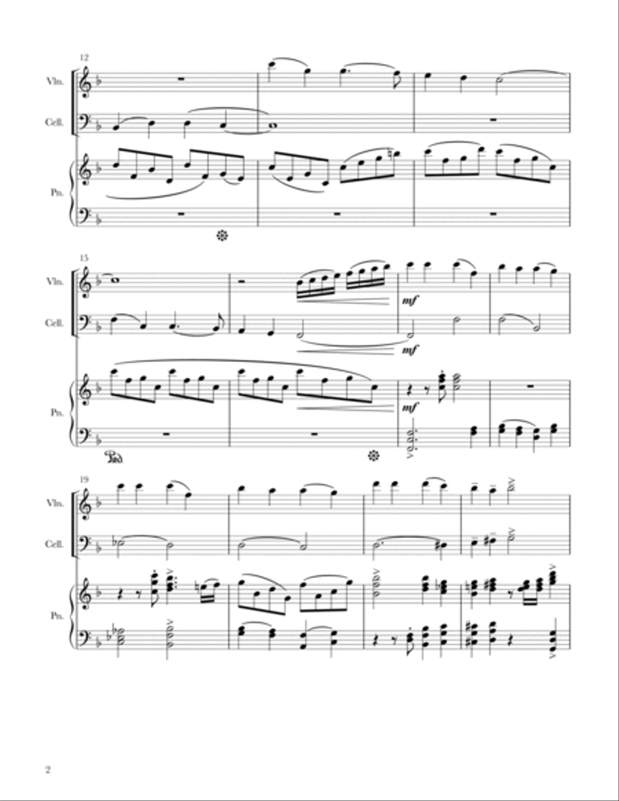 Hark the Herald Angels Sing Piano Trio scores gallery preview page 5