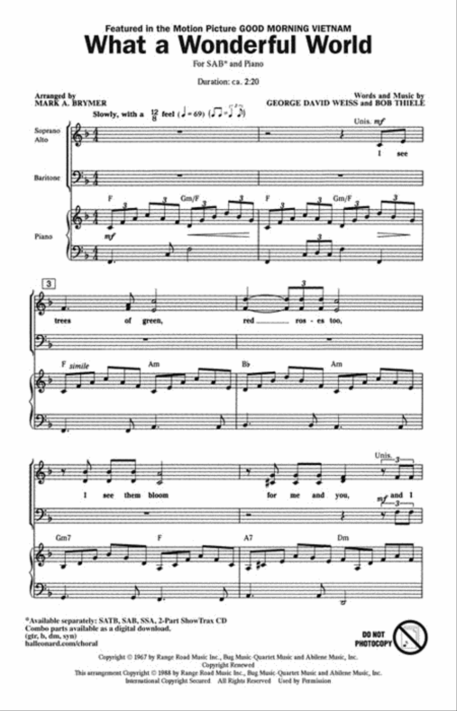What a Wonderful World 3-Part scores gallery preview page 2