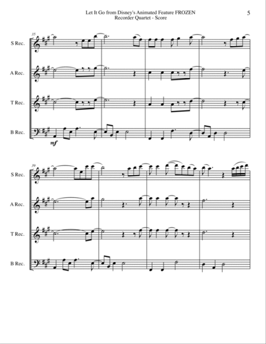 Let It Go (from Frozen) Small Ensemble scores gallery preview page 5