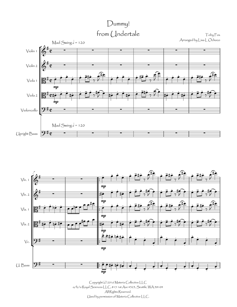 Dummy! (from Undertale) String Orchestra scores gallery preview page 3