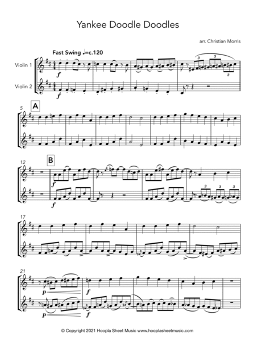 Yankee Doodle Doodles String Duet scores gallery preview page 1
