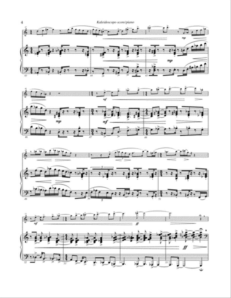 Kaleidoscope (2007) for alto saxophone and piano Alto Saxophone scores gallery preview page 6