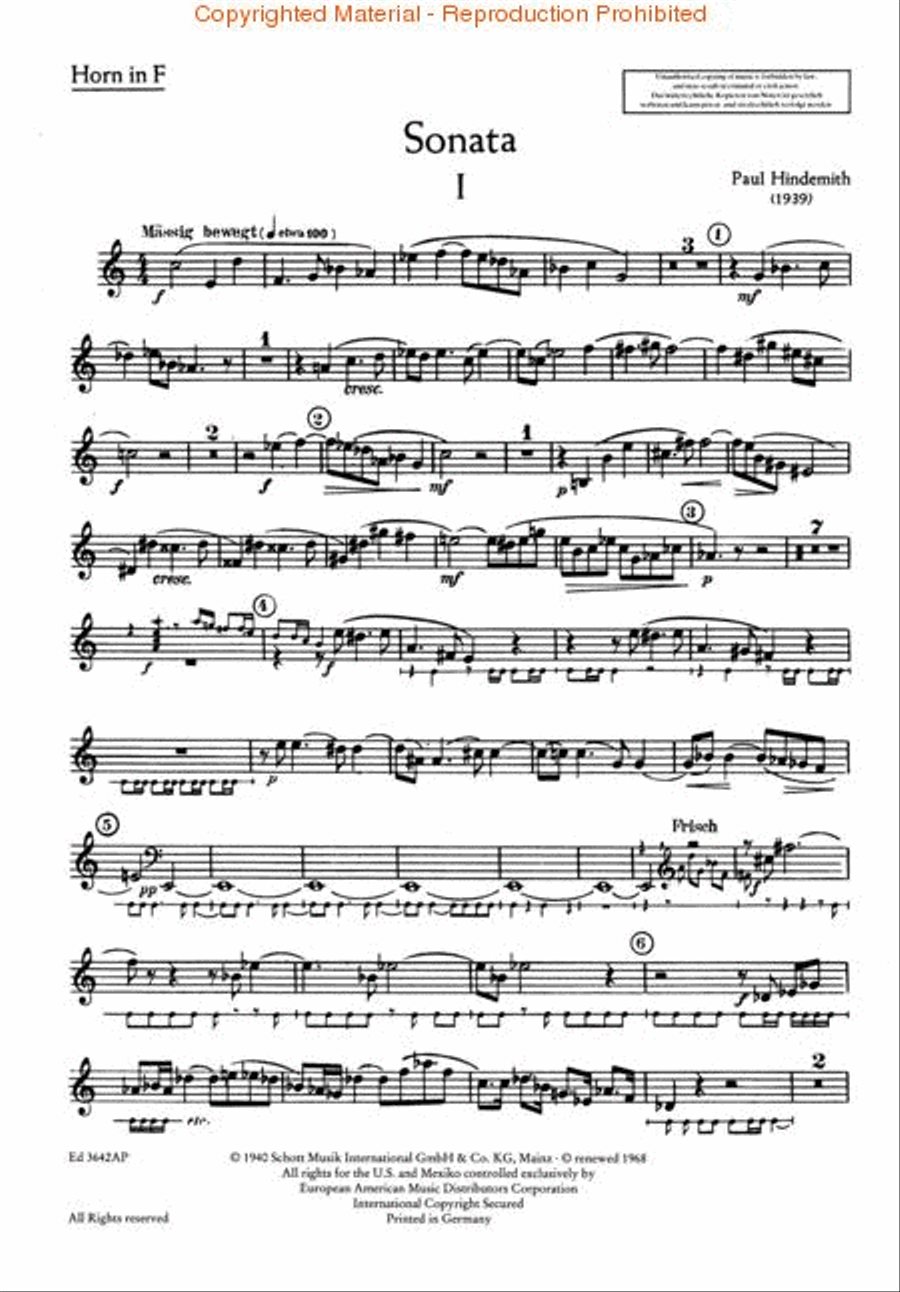 Sonata (1939) Horn scores gallery preview page 3