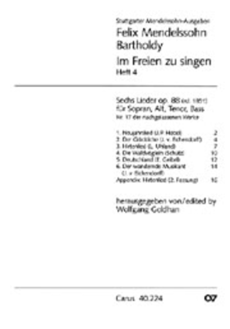 Mendelssohn: Sechs Lieder (Heft 4)