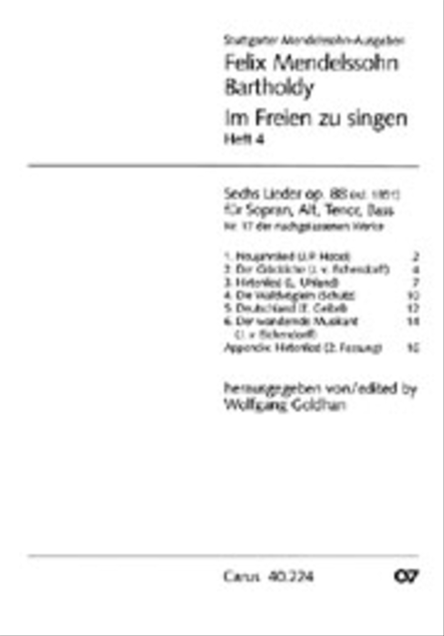 Sechs Lieder (Heft 4)