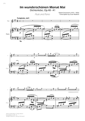 Dichterliebe, Op.48 No.1 - Flute and Piano (Full Score)
