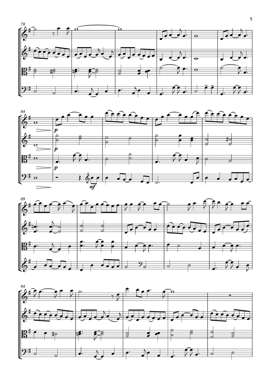 Nightswimming String Quartet scores gallery preview page 5
