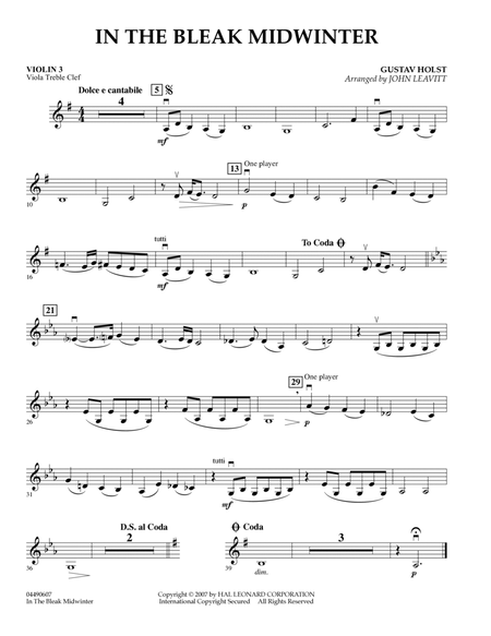 In the Bleak Midwinter - Violin 3 (Viola T.C.)
