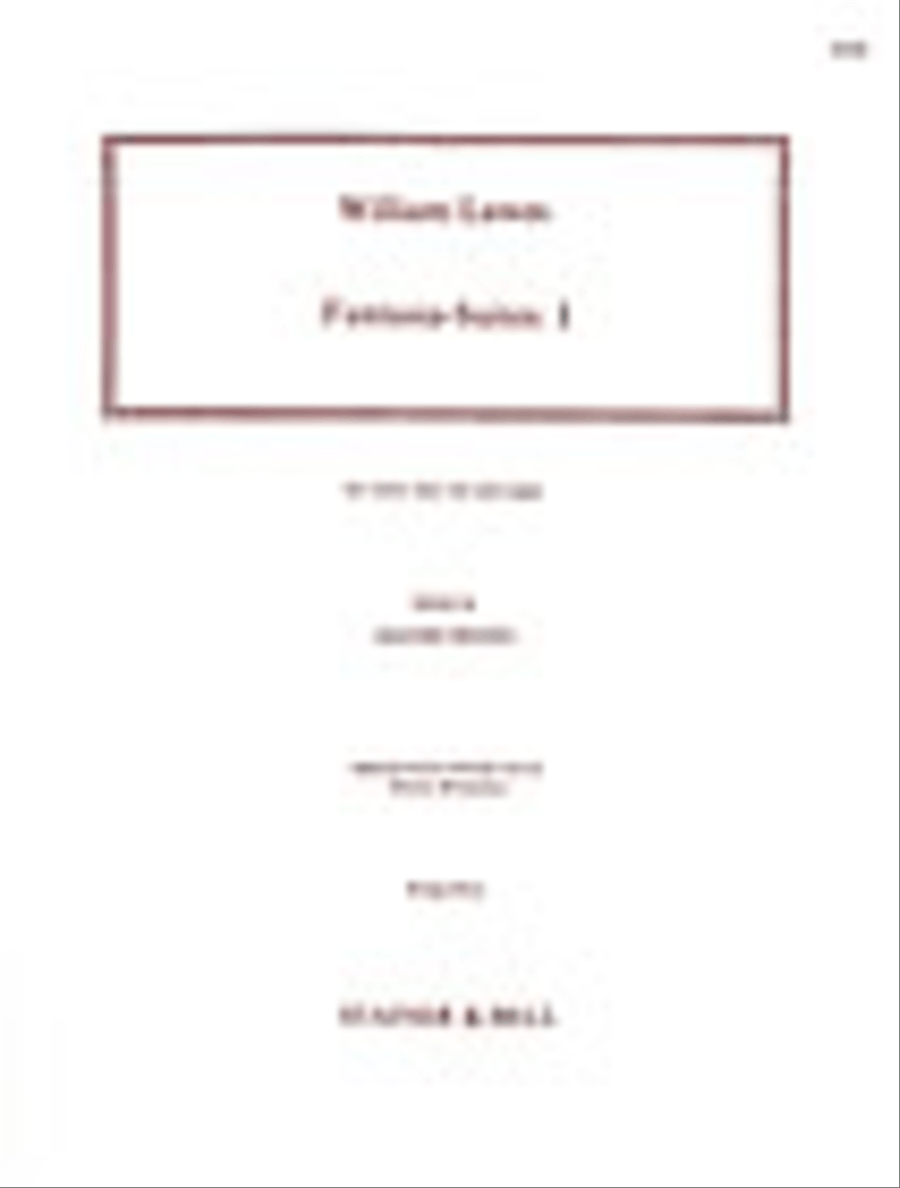 Fantasia-Suites. Set 1. Violin, Bass Viol and Organ Double Bass scores gallery preview page 1