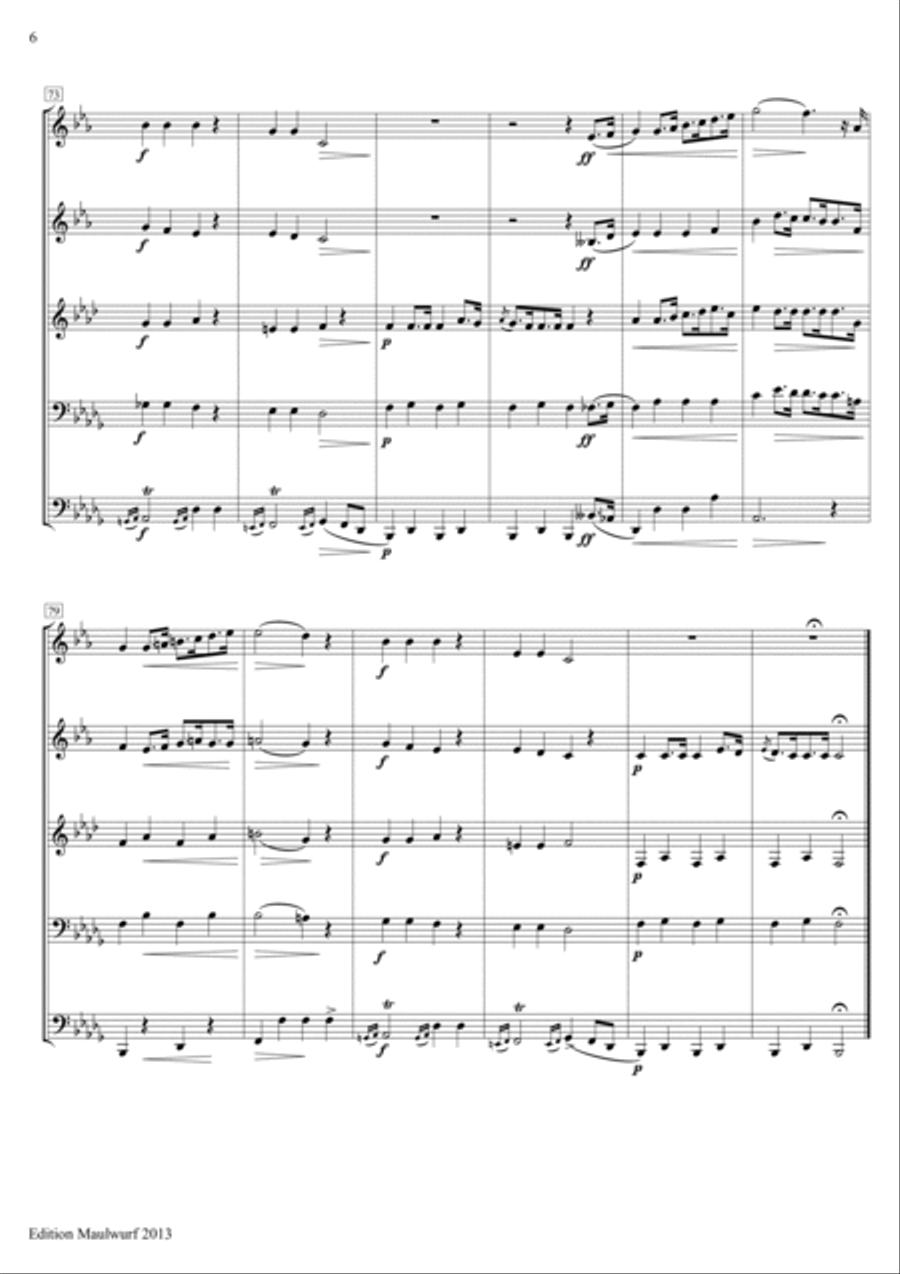 Funeral March (Chopin) Brass Quintet scores gallery preview page 6