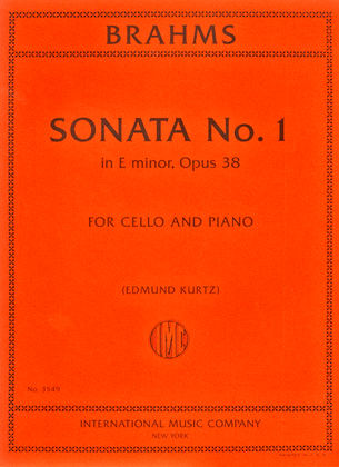 Book cover for Sonata No. 1 In E Minor, Op. 38