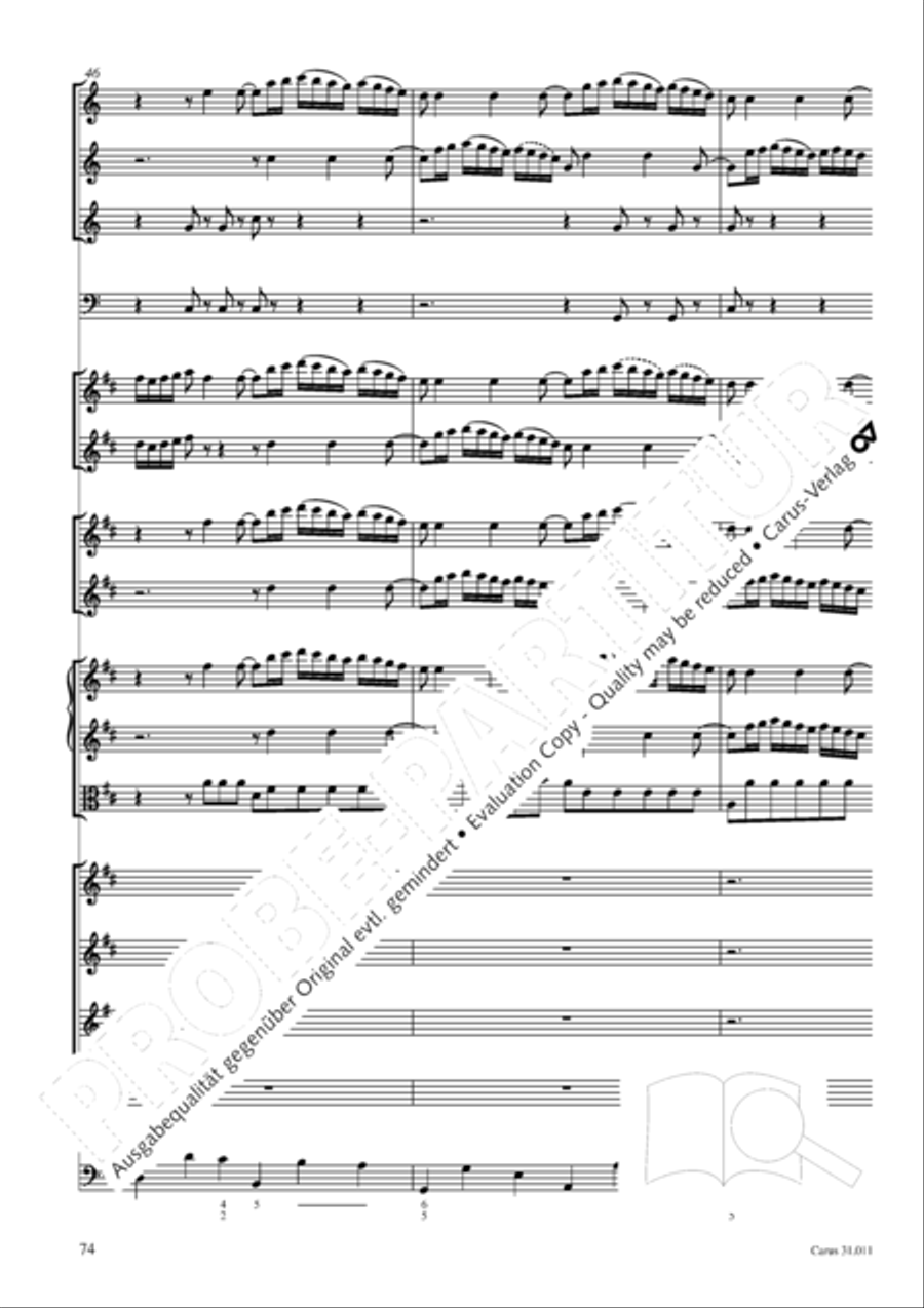 Lobet Gott in seinen Reichen (Himmelfahrtsoratorium) 4-Part scores gallery preview page 75