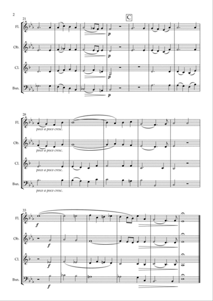 Ave Verum Corpus K.618 arranged for Woodwind Quartet Woodwind Quartet scores gallery preview page 4