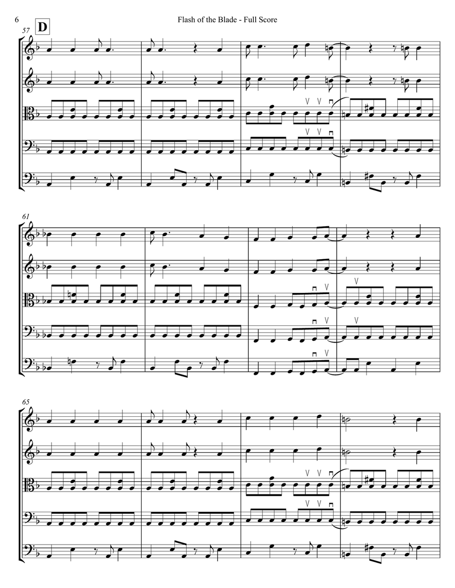 Flash Of The Blade String Orchestra scores gallery preview page 6