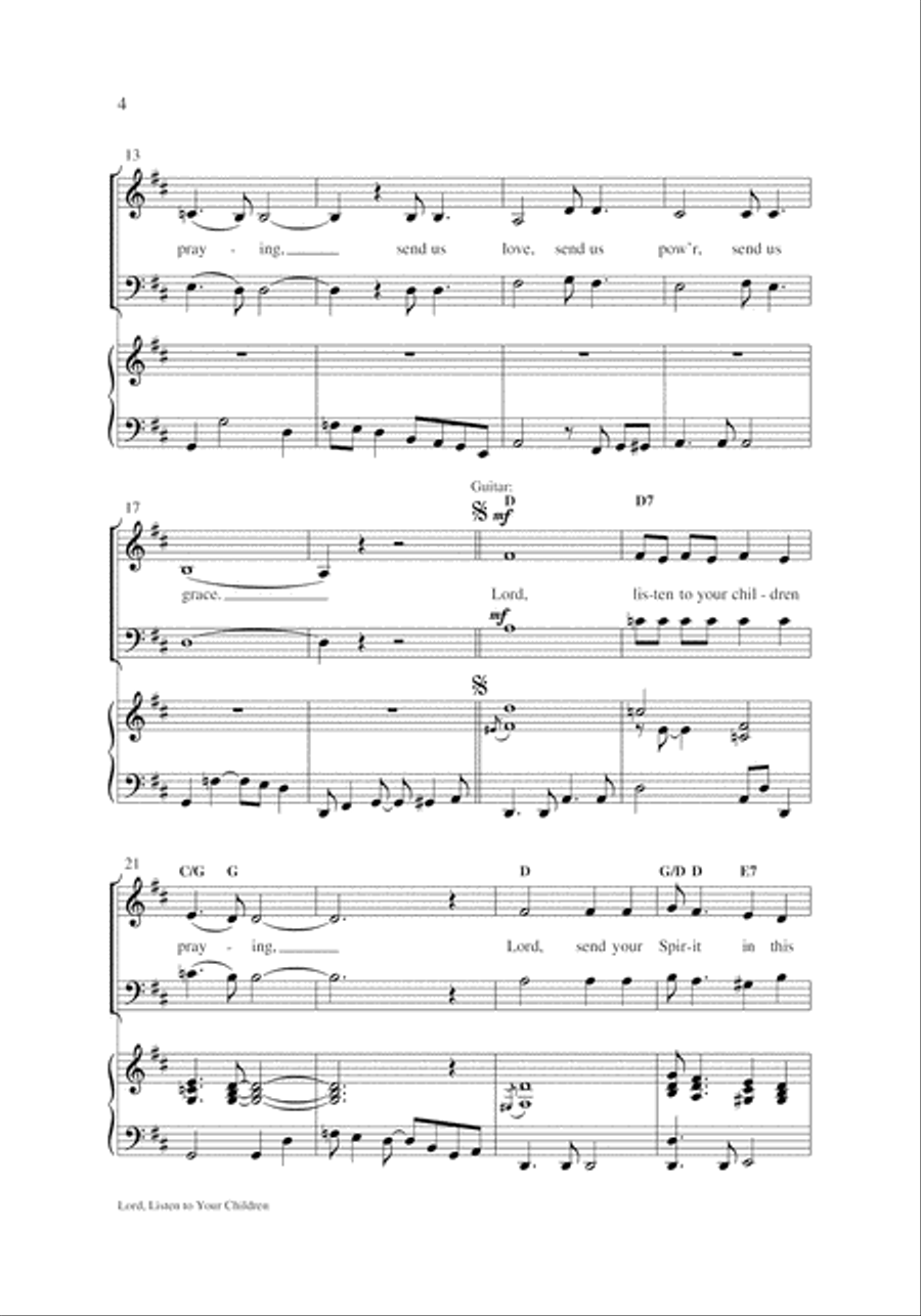 Lord, Listen to Your Children 2-Part scores gallery preview page 5