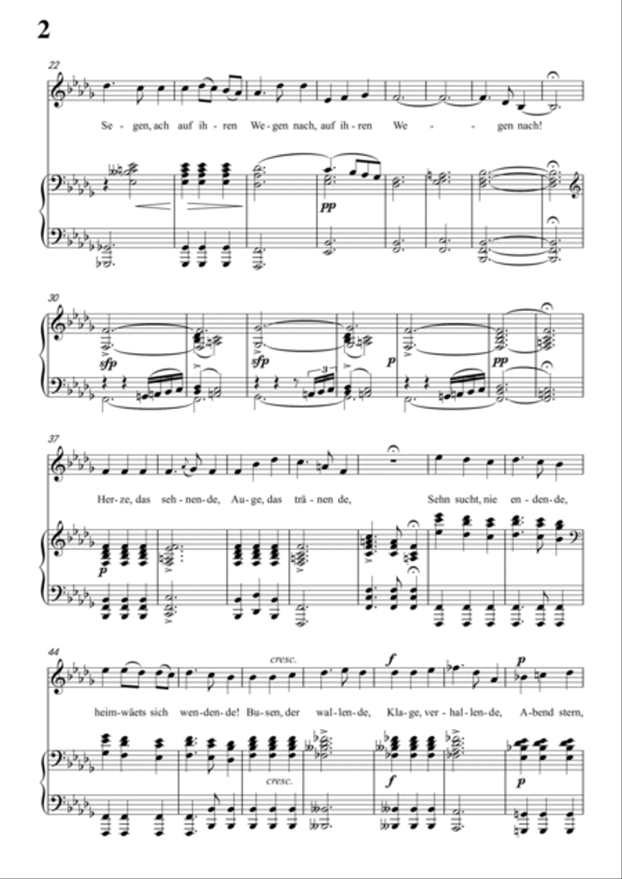 Schubert-inder Ferne in bB minor,for Vocal and Piano Voice scores gallery preview page 3