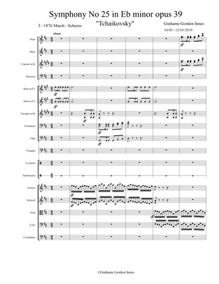 Symphony No 25 in E flat minor "Tchaikovsky" Opus 39 - 3rd Movement (3 of 4) - Score Only