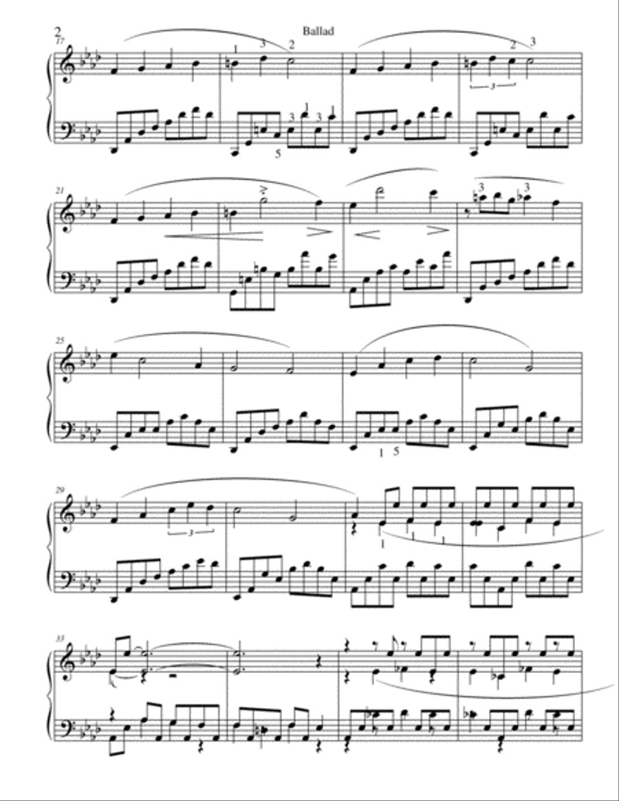 Ballad in A Flat Piano Solo scores gallery preview page 3